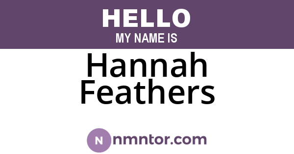 Hannah Feathers