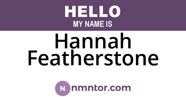 Hannah Featherstone