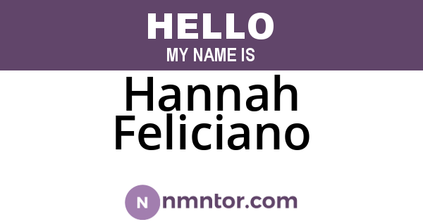 Hannah Feliciano