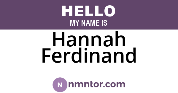 Hannah Ferdinand