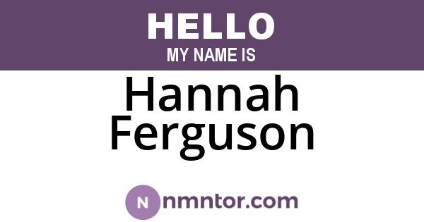 Hannah Ferguson