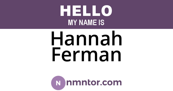 Hannah Ferman