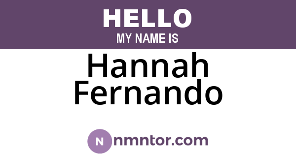 Hannah Fernando