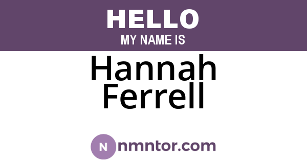 Hannah Ferrell