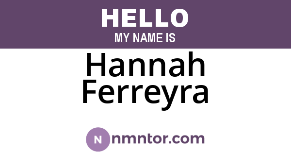 Hannah Ferreyra