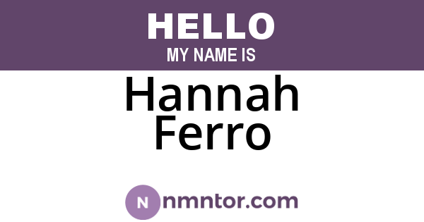 Hannah Ferro