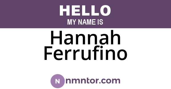 Hannah Ferrufino