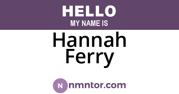 Hannah Ferry