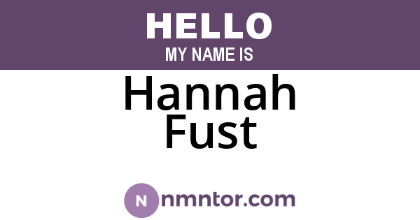 Hannah Fust
