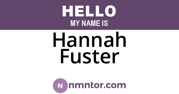 Hannah Fuster