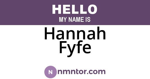 Hannah Fyfe