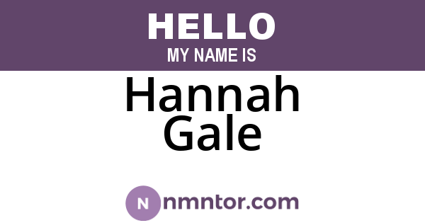 Hannah Gale