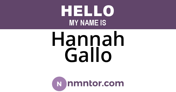 Hannah Gallo