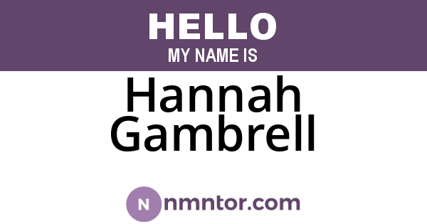 Hannah Gambrell
