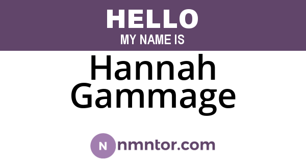 Hannah Gammage