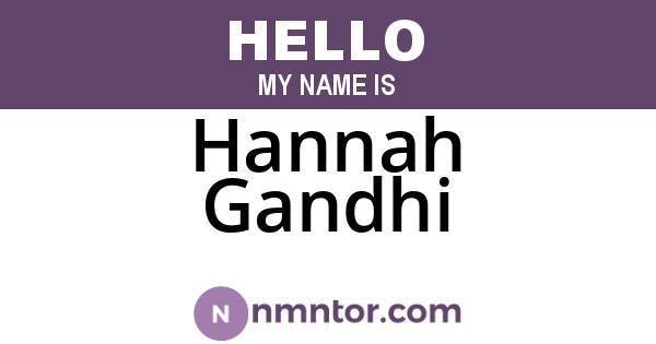 Hannah Gandhi