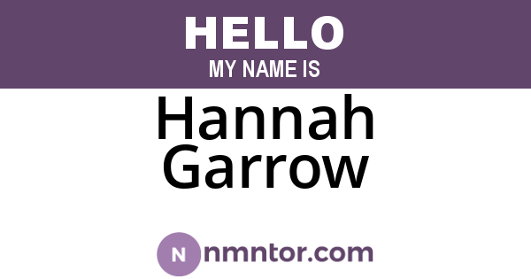 Hannah Garrow