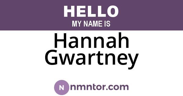 Hannah Gwartney