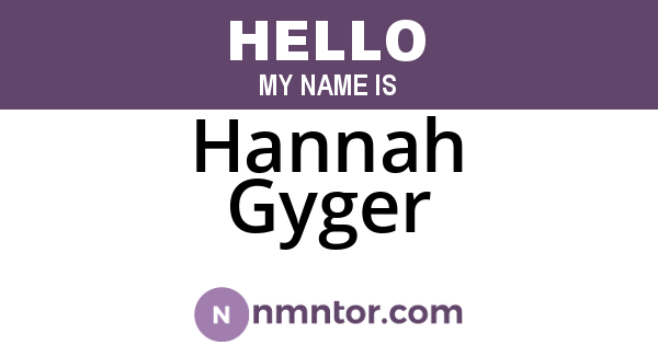 Hannah Gyger