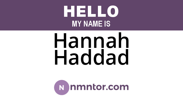 Hannah Haddad