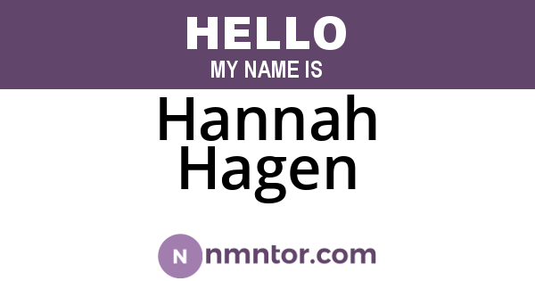 Hannah Hagen
