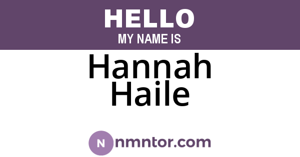 Hannah Haile
