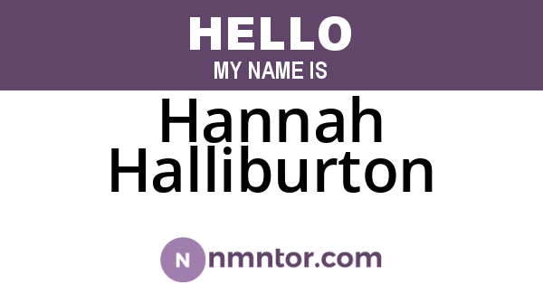 Hannah Halliburton