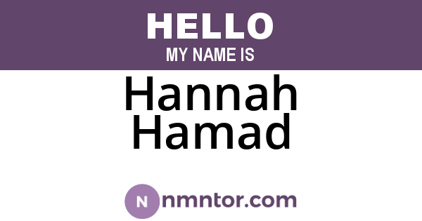 Hannah Hamad