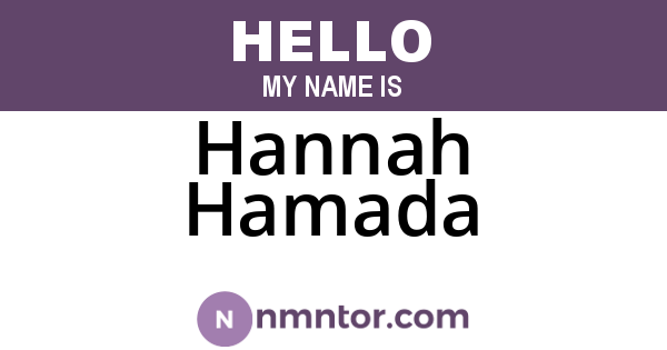 Hannah Hamada