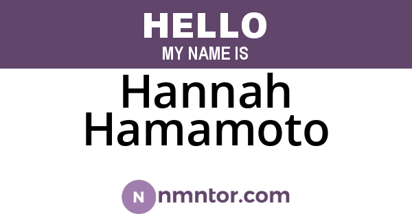 Hannah Hamamoto