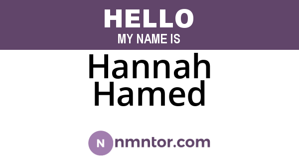 Hannah Hamed
