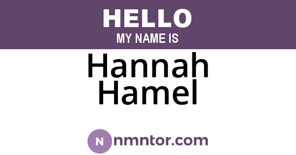 Hannah Hamel