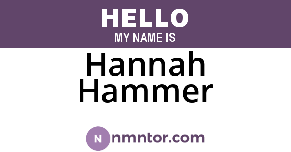 Hannah Hammer