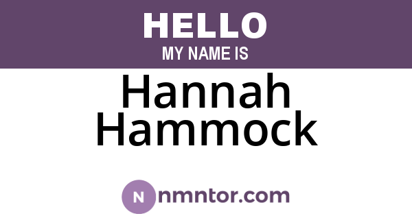 Hannah Hammock
