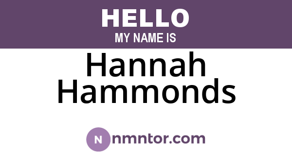 Hannah Hammonds