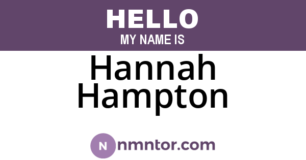 Hannah Hampton