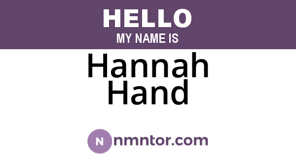 Hannah Hand