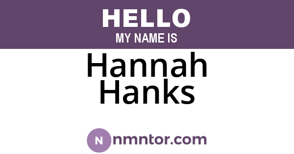 Hannah Hanks