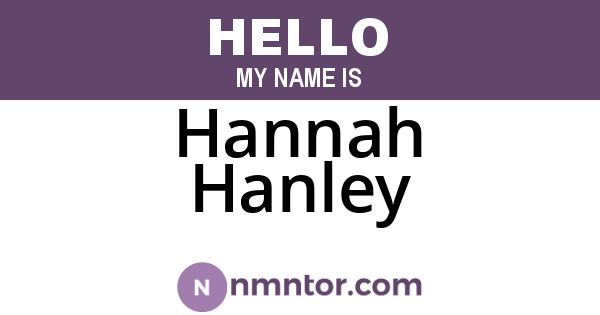 Hannah Hanley