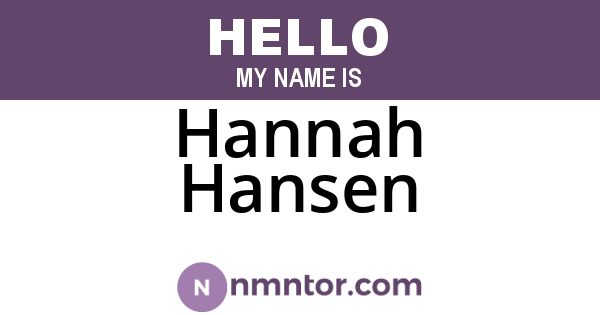 Hannah Hansen