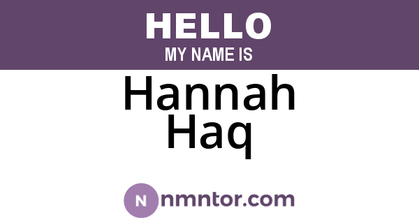 Hannah Haq