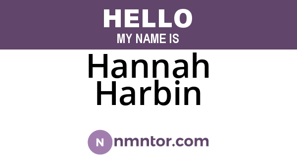 Hannah Harbin
