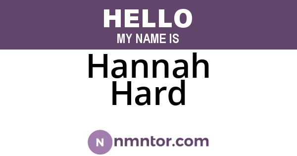Hannah Hard