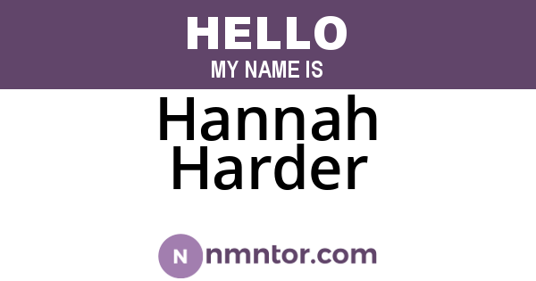Hannah Harder