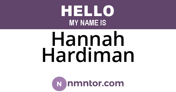 Hannah Hardiman