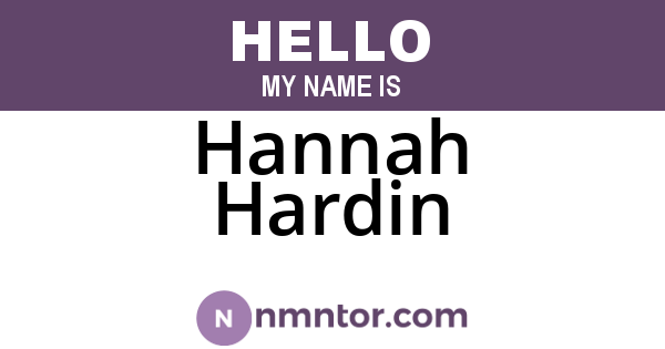 Hannah Hardin