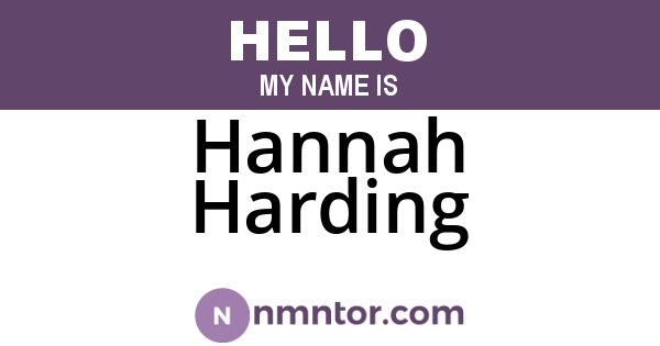 Hannah Harding
