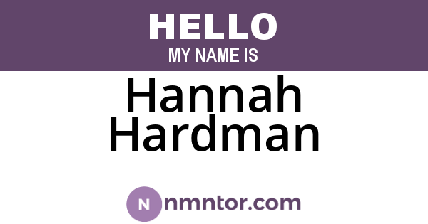 Hannah Hardman