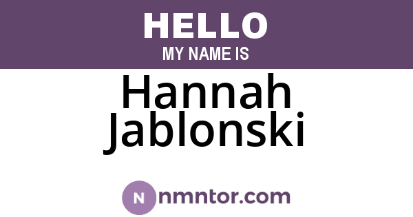 Hannah Jablonski