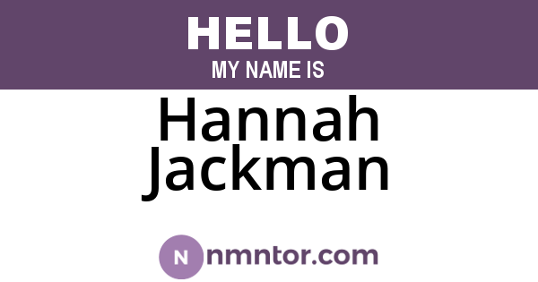 Hannah Jackman